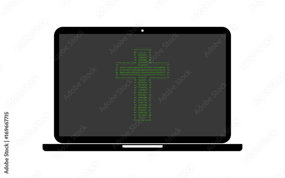 Hacker Laptop Christentum Symbol Hacker Laptop Christentum Symbol