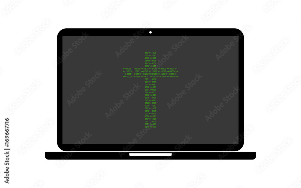 Fototapeta premium Hacker Laptop Friedhof