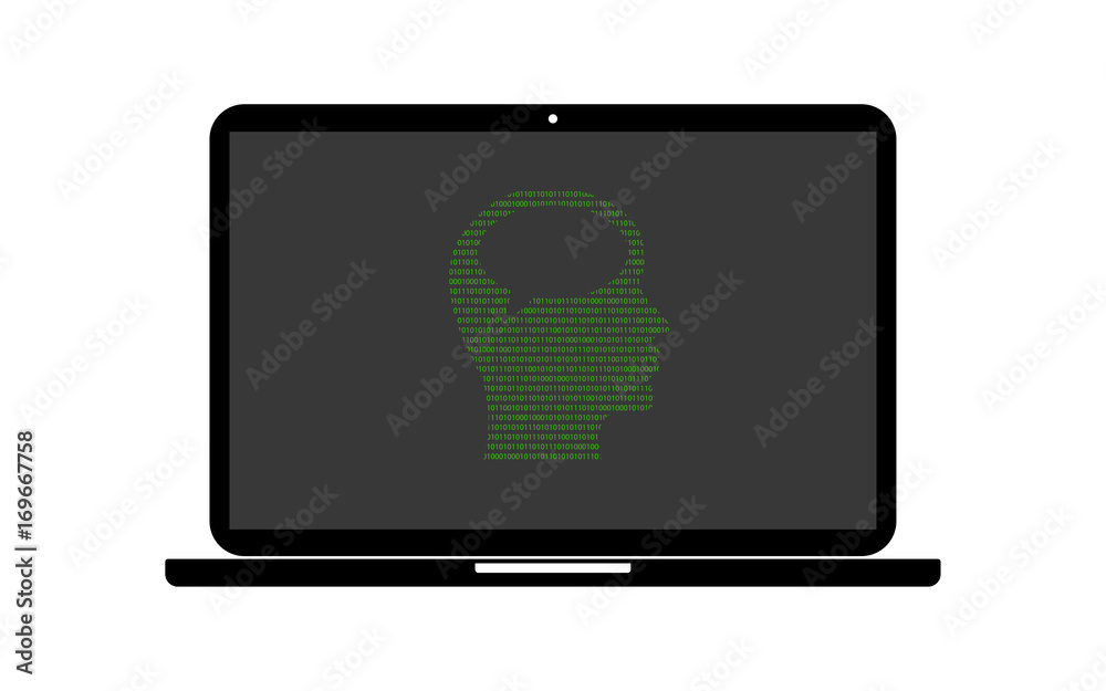 Hacker Laptop Kopf im Profil mit Sprechblase Hacker Laptop Kopf im Profil mit Sprechblase