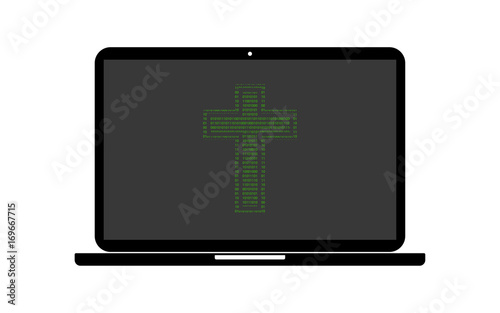 Hacker Laptop Christentum Symbol