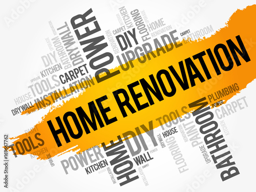 Home Renovation Word Cloud, business concept collage background