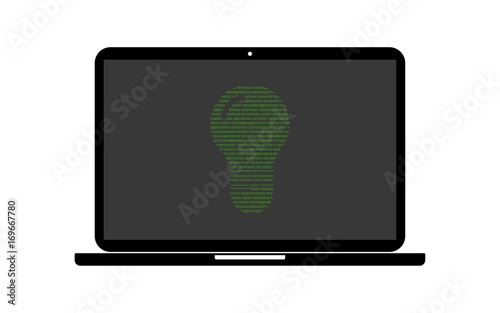 Hacker Laptop Glühbirne