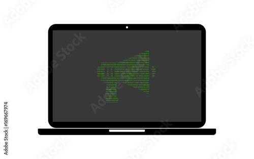 Hacker Laptop Megaphon