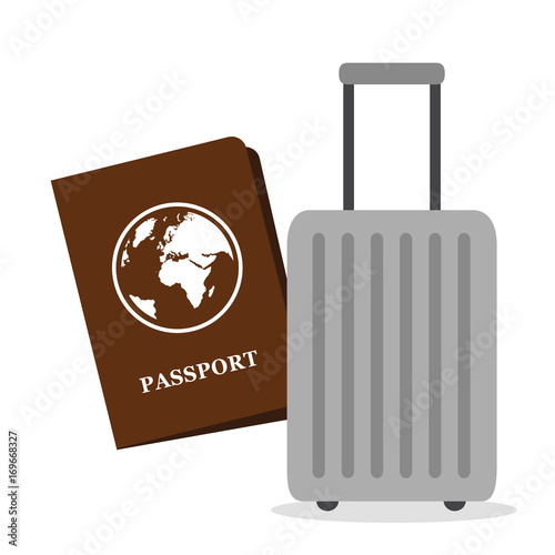 reisepass und alukoffer