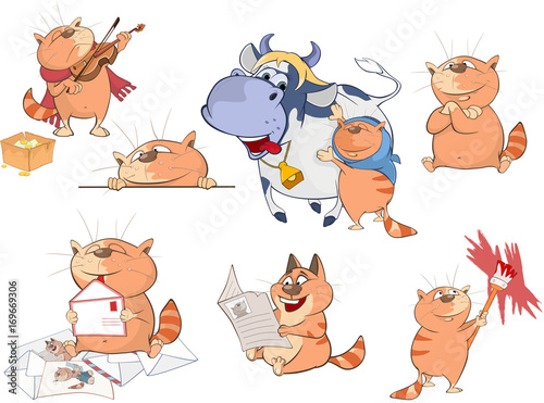 Set Cartoon Illustration. A Cute Cats for you Design