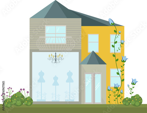 Fashion Store facade vector modern architecture building