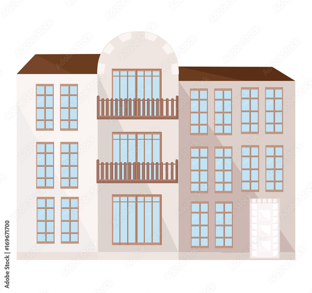 Modern architecture facade building vector illustration