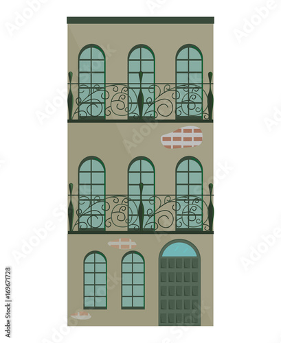 Modern architecture facade building vector illustration