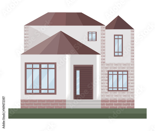 Architecture facade building vector illustrations house detailes