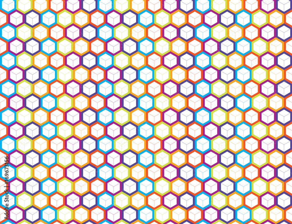 Geometric hexagon seamless colorful pattern background Geometric hexagon seamless colorful pattern background