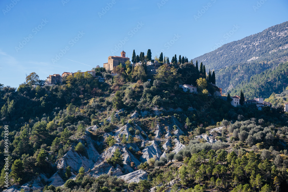 Fototapeta premium Mountain old village Coaraze, Provence Alpes Cote d'Azur, France.