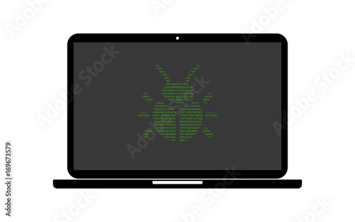Fototapeta Naklejka Na Ścianę i Meble -  Hacker Laptop Käfer