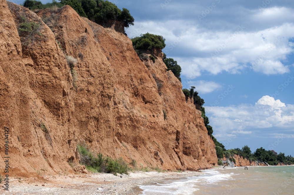 Effects of seaside coastal erosion with clayey soil Effects of seaside coastal erosion with clayey soil