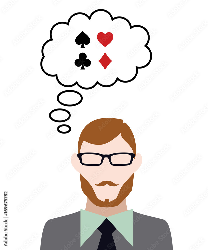 Person denkt an Glücksspiel Person denkt an Glücksspiel