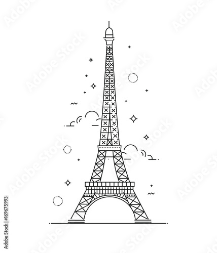Vector Eiffel Tower Paris. Icon design
