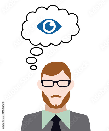 Person denkt an Auge