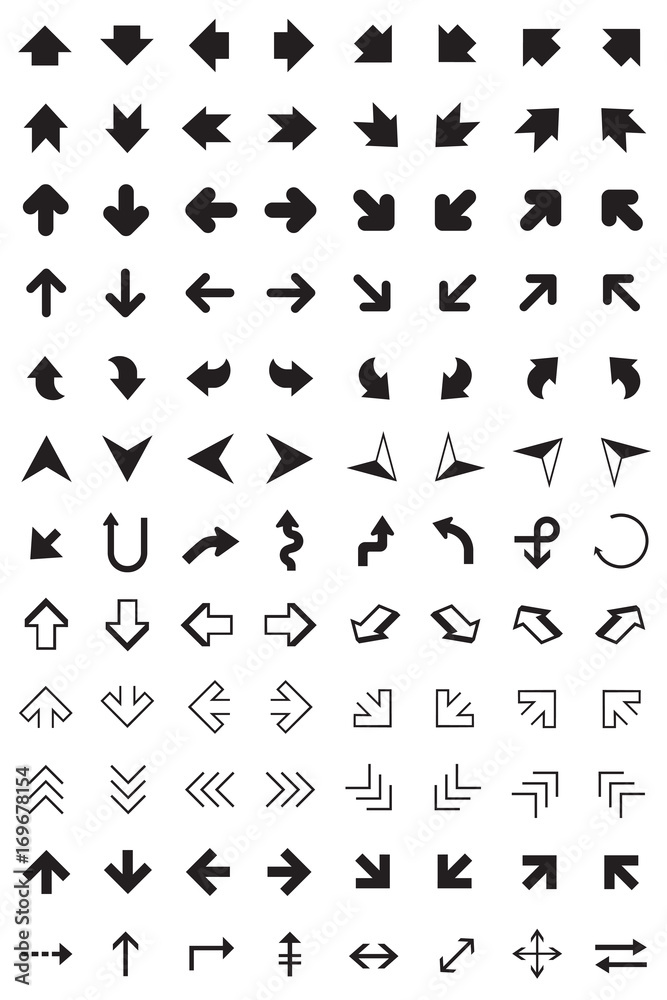 set black arrow icon. sign design, Arrow Icon Vector illustration