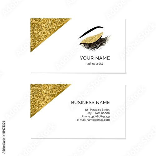 Makeup artist business card vector template