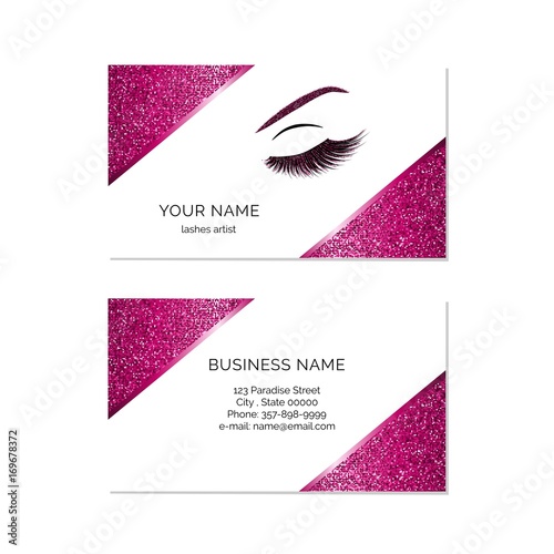 Makeup artist business card vector template