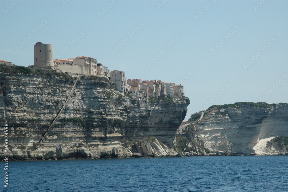 Bonifacio, Corse du Sud, avec son escalier du roi d'Aragon