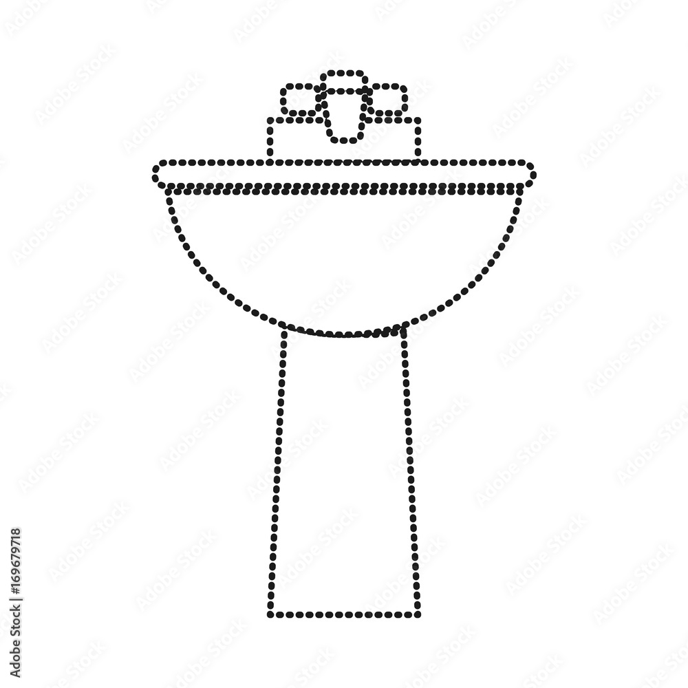 bath sink icon over white background vector illustration
