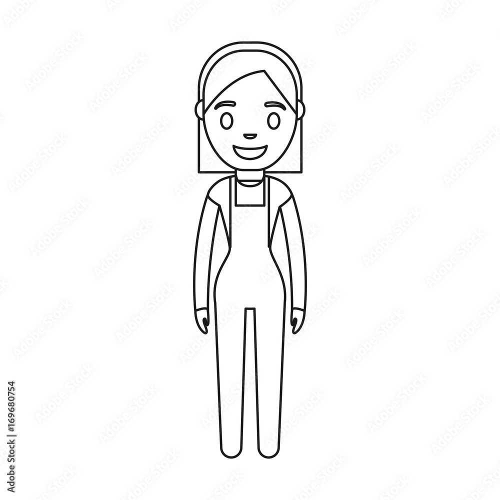 cartoon woman smiling and standing icon over white background vector illustration cartoon woman smiling and standing icon over white background vector illustration