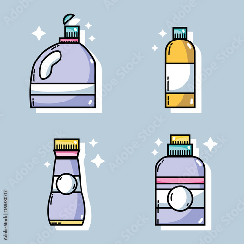set laundry equipment to clean the clothes