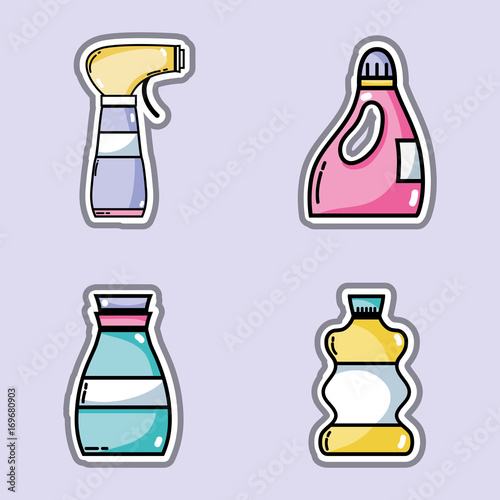 set laundry equipment to clean the clothes