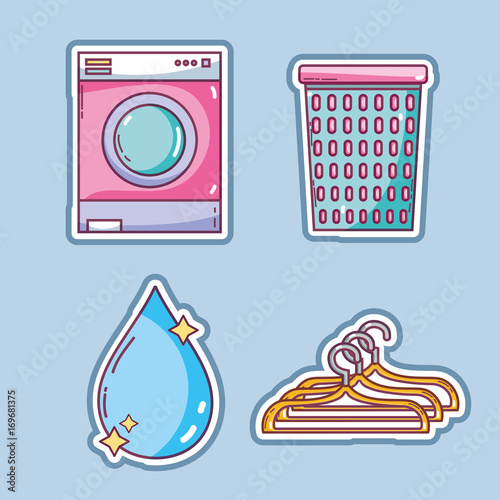 set laundry equipment to clean the clothes