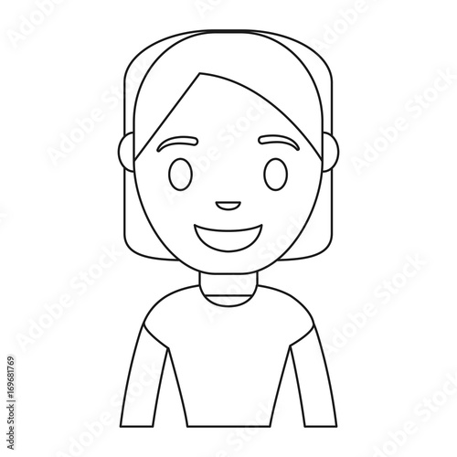 cartoon woman smiling icon over white background vector illustration © djvstock
