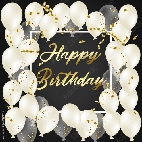 holiday illustration bunch of Birthday Glossy, white Balloon isolated photo