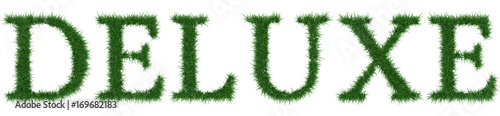 Deluxe - 3D rendering fresh Grass letters isolated on whhite background.