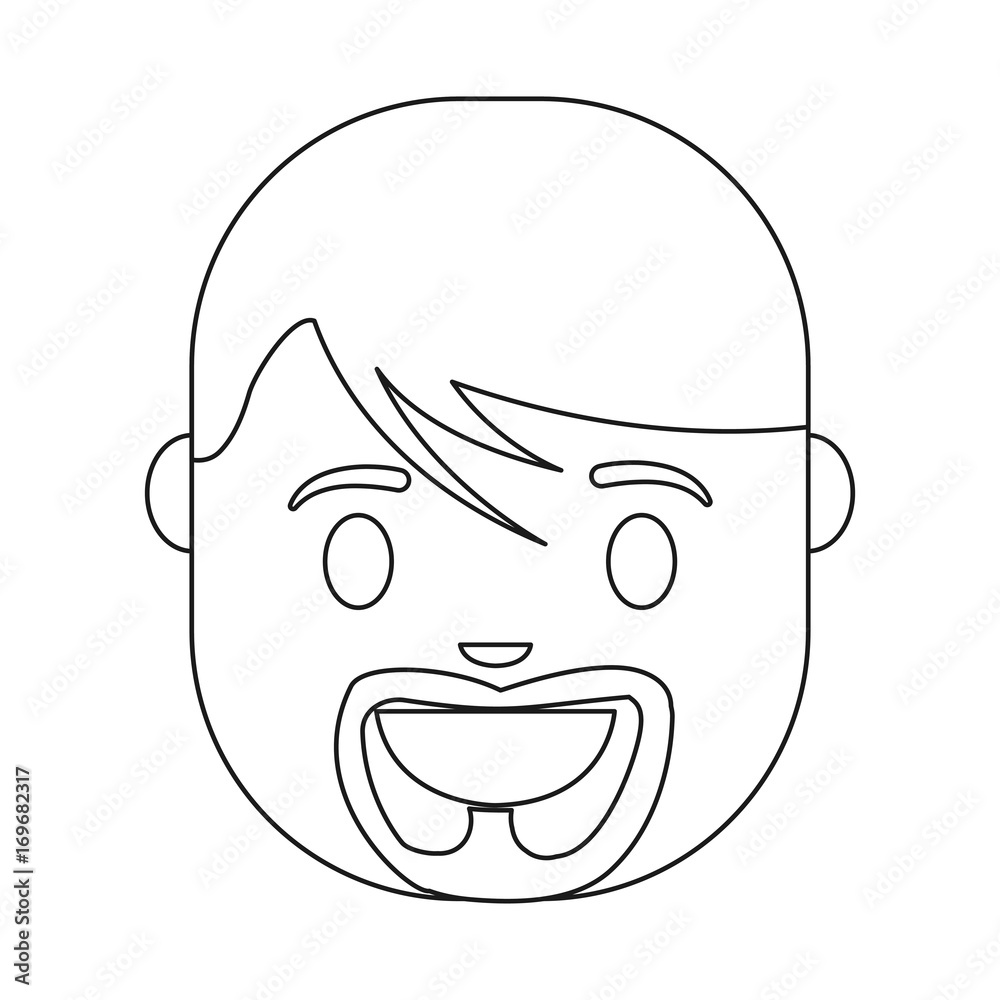 cartoon man with beard icon over white background vector illustration cartoon man with beard icon over white background vector illustration