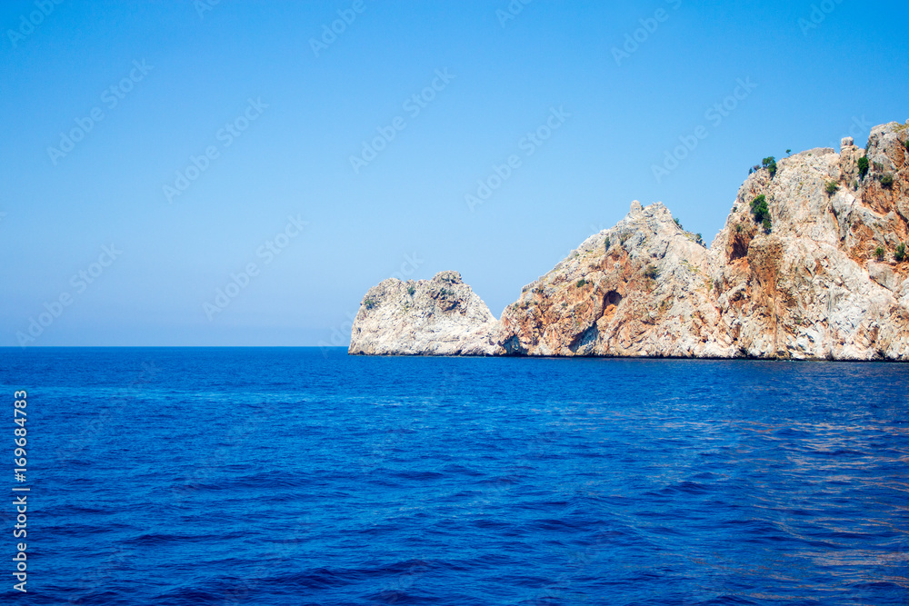 beautiful rocky island in Mediterranean sea beautiful rocky island in Mediterranean sea
