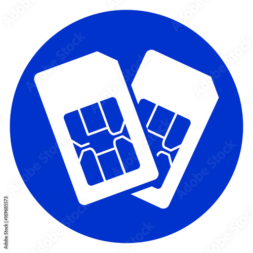 dual sim blue circle icon