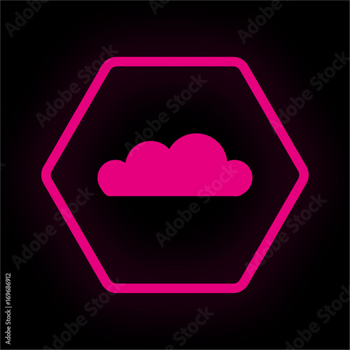 Neon Button Polygon - Wolke