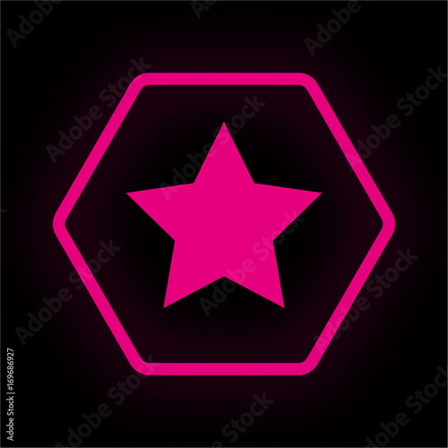 Neon Button Polygon - Stern