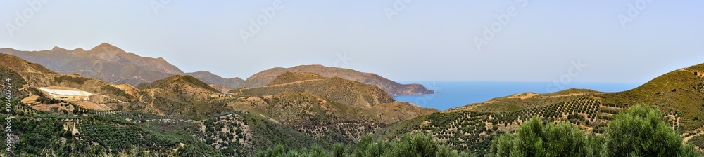 Panorama of Crete island, Greece.