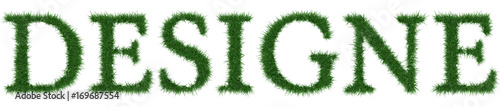Designe - 3D rendering fresh Grass letters isolated on whhite background.