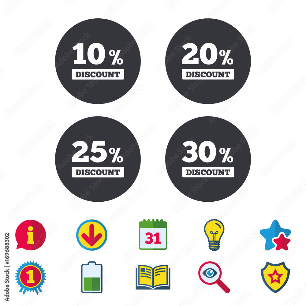 Sale discount icons. Special offer price signs. Sale discount icons. Special offer price signs.