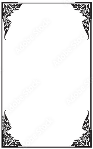 Decorative frames and borders, on white background, Thai pattern
