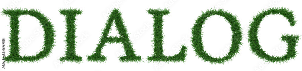 Dialog - 3D rendering fresh Grass letters isolated on whhite background. Dialog - 3D rendering fresh Grass letters isolated on whhite background.
