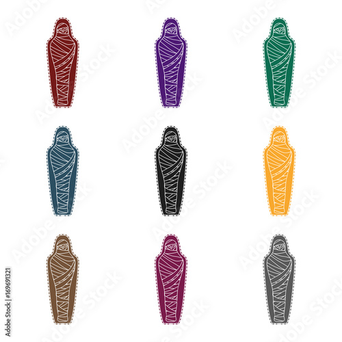 Ancient mummy icon in black style isolated on white background. Ancient Egypt symbol stock vector illustration.