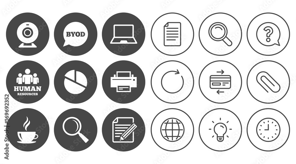 Fotografie Office, documents and business icons.