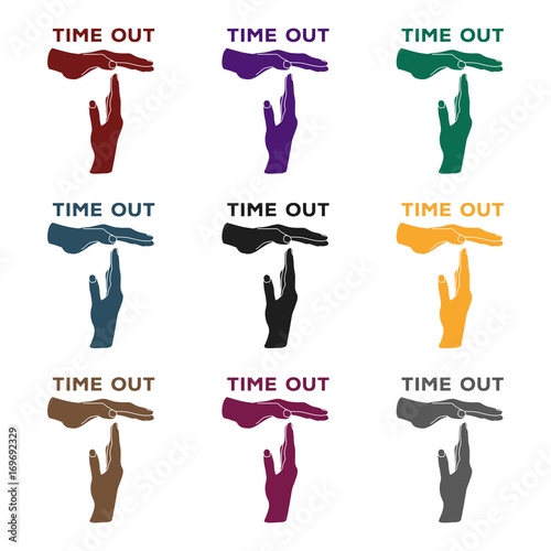 Gesture of a time out.Basketball single icon in black style vector symbol stock illustration web.