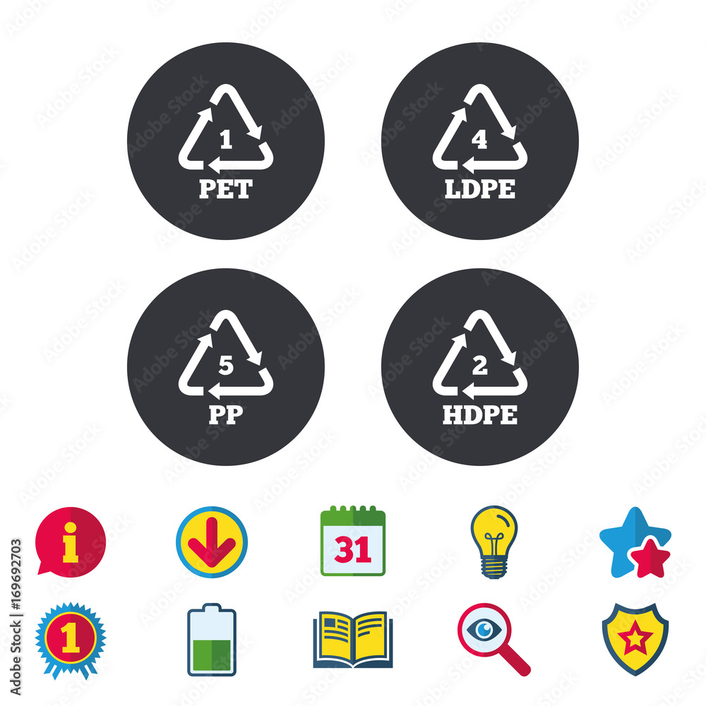 PET, Ld-pe and PP. Polyethylene terephthalate. PET, Ld-pe and PP. Polyethylene terephthalate.