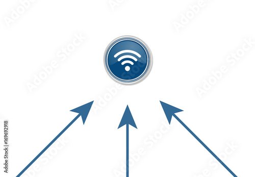 Pfeile zeigen auf Button - Wlan-Symbol