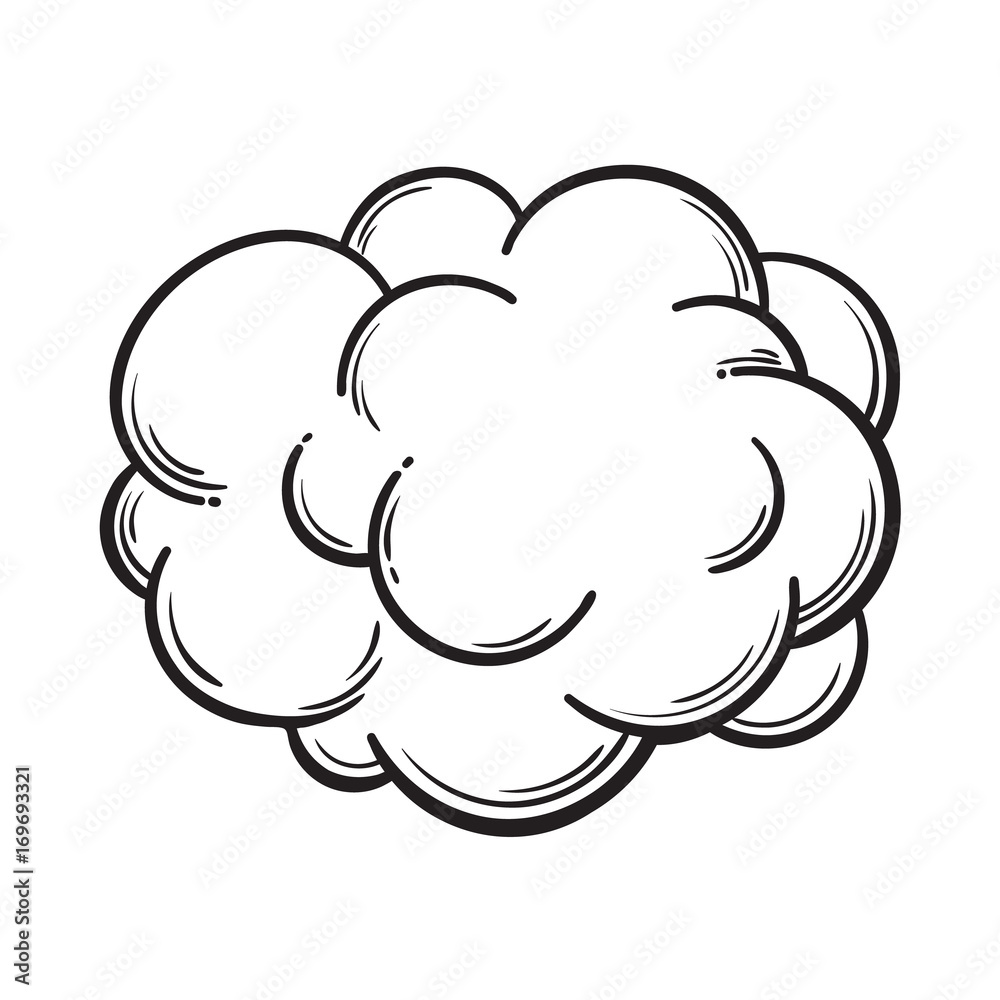 black and white clouds drawing