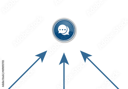 Pfeile zeigen auf Button - Sprechblasen