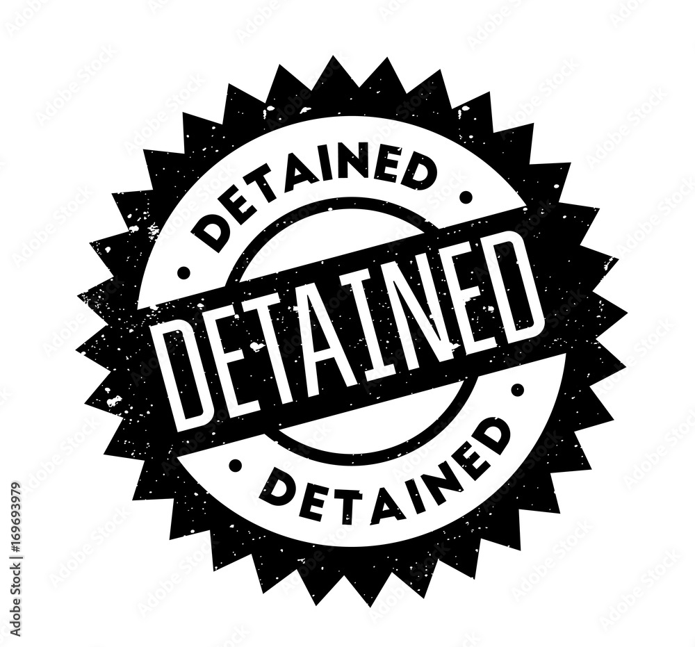 Detained rubber stamp. Grunge design with dust scratches. Effects can be easily removed for a clean, crisp look. Color is easily changed.